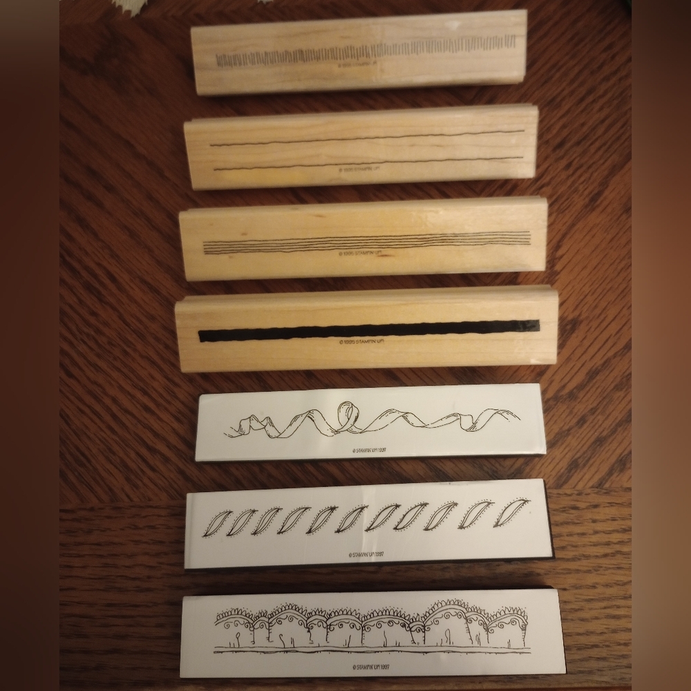 Border designs 4 Wooden and 3 Foam rubber stamps